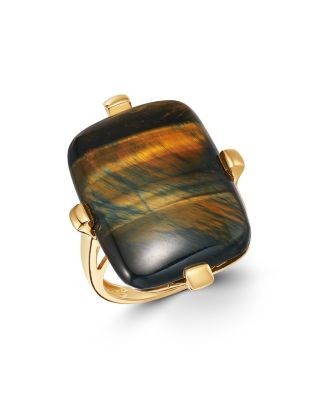 Bloomingdale's Fine Collection Blue Tiger Eye Statement Ring in 14K Yellow Gold