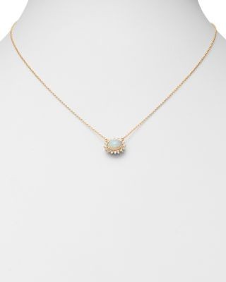 Bloomingdale's Fine Collection Opal and Diamond East-West Pendant Necklace in 14K Yellow Gold, 18