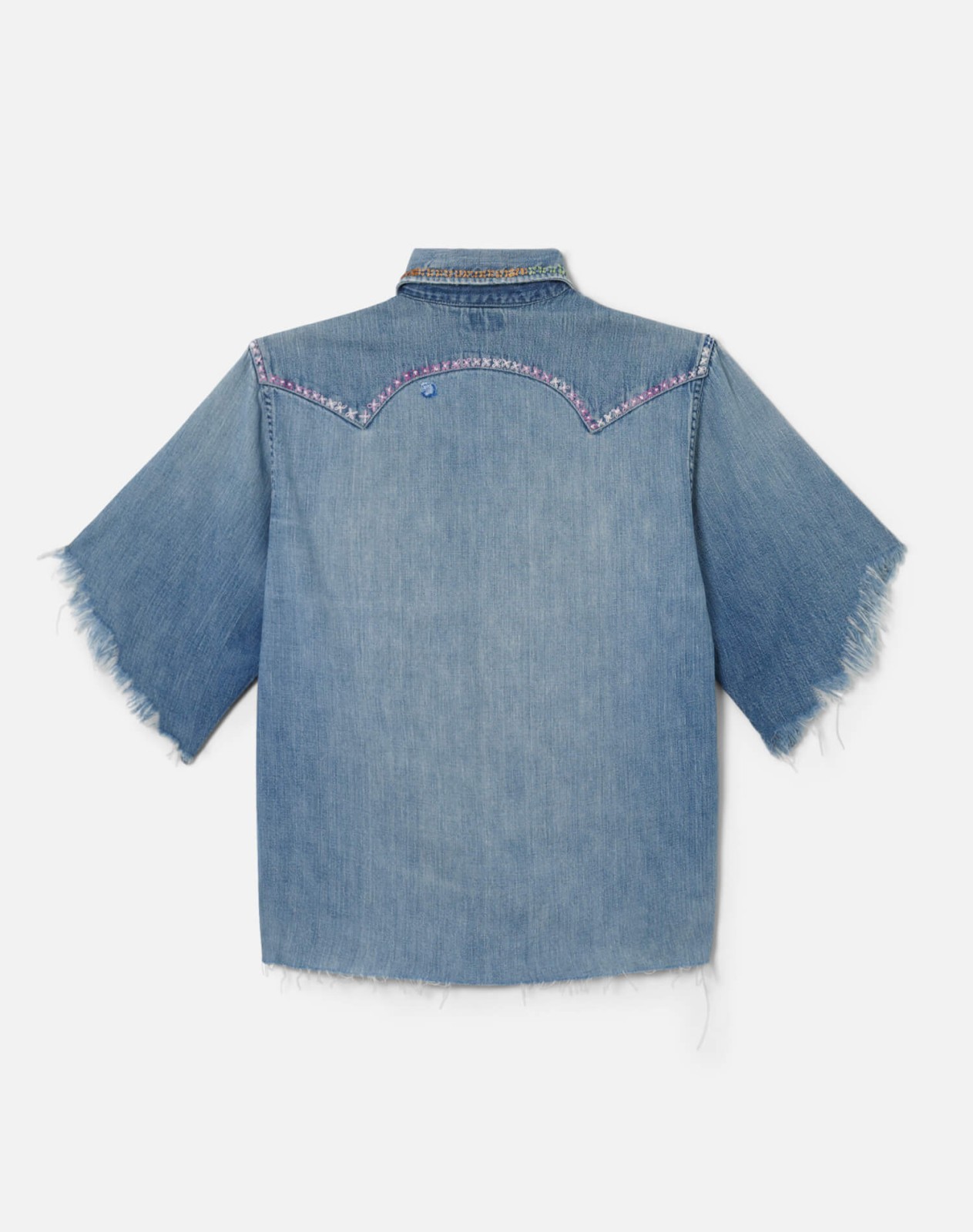 50s Buckaroo Cut Off Embroidered Denim Shirt