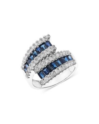 Bloomingdales Sapphire & Diamond Bypass Ring in 14K White Gold