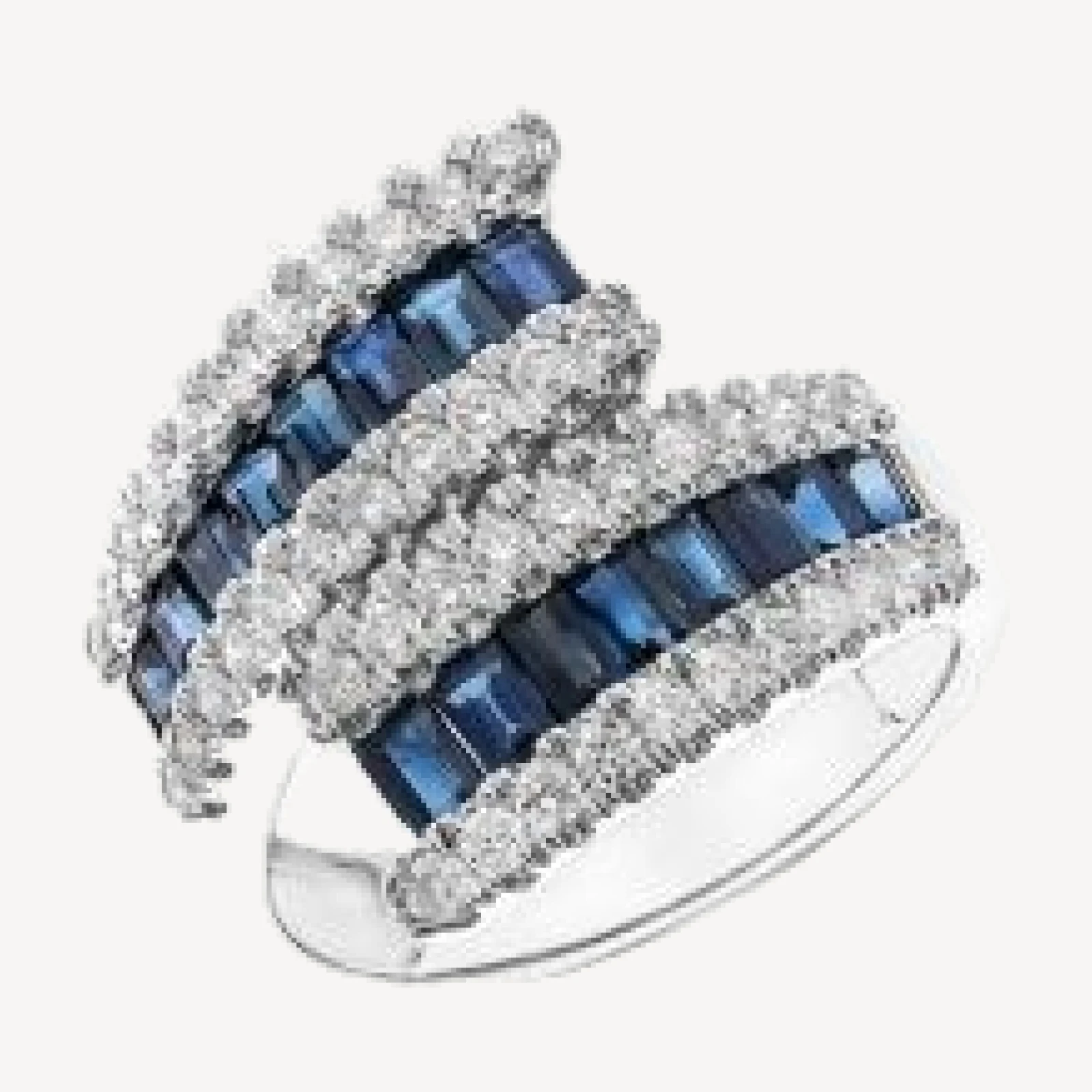 Bloomingdales Sapphire & Diamond Bypass Ring in 14K White Gold