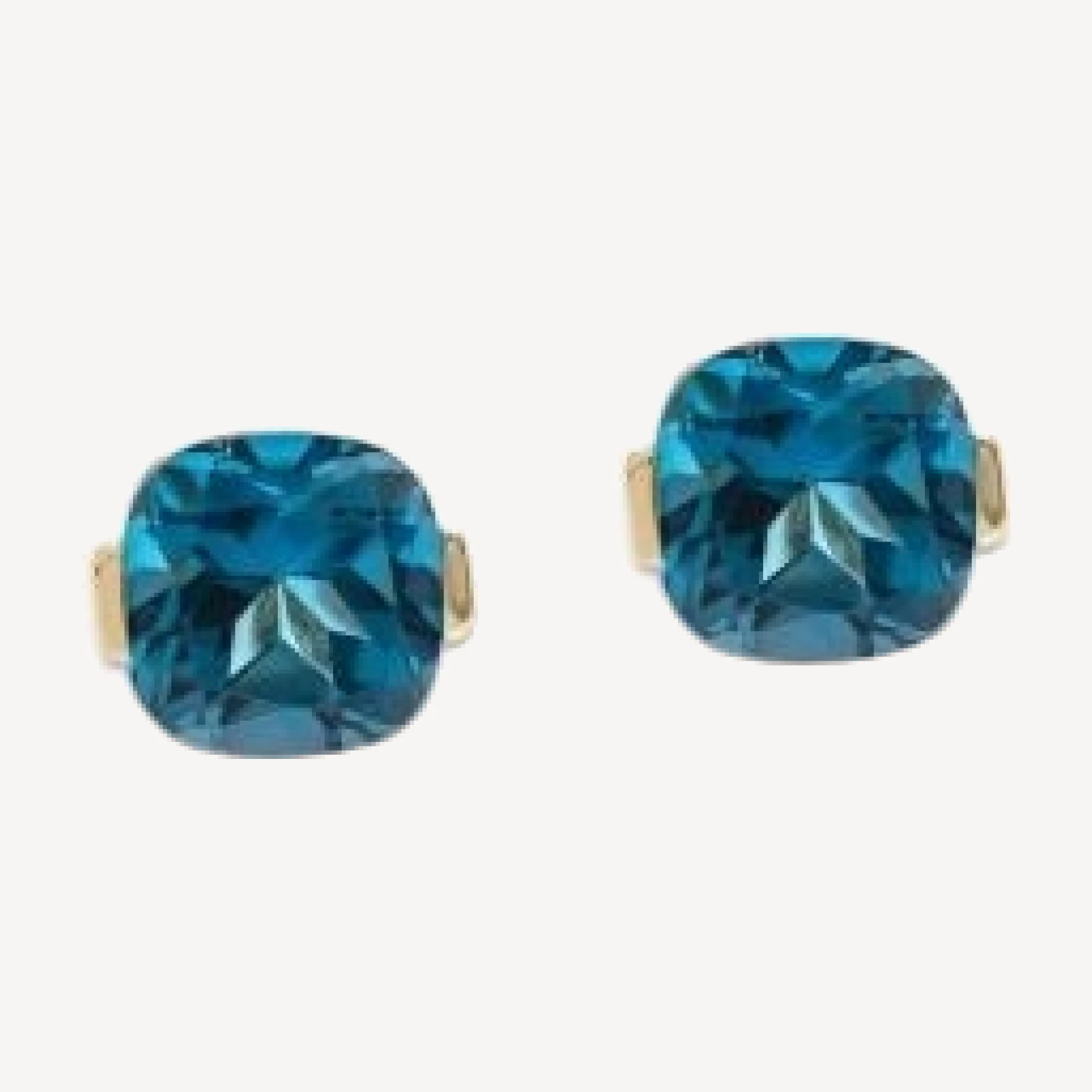 Bloomingdale's Fine Collection London Blue Topaz Cushion Cut Stud Earrings in 14K Yellow Gold