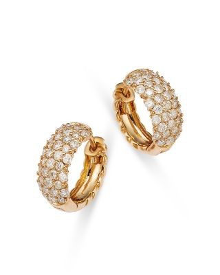 Bloomingdale's Fine Collection Diamond Huggie Hoop Earrings in 14K Yellow Gold, 1.11 tcw