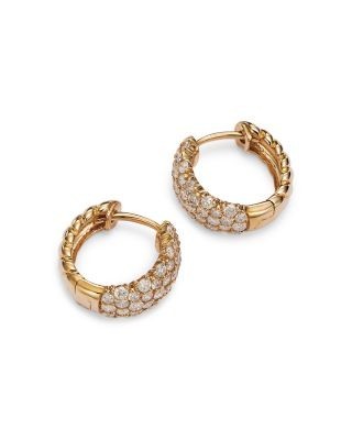 Bloomingdale's Fine Collection Diamond Huggie Hoop Earrings in 14K Yellow Gold, 1.11 tcw