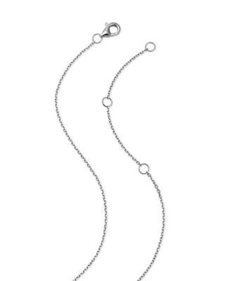 Bloomingdale's Fine Collection Diamond Baguette & Round Crescent Pendant Necklace in 14K White Gold, 0.62 tcw