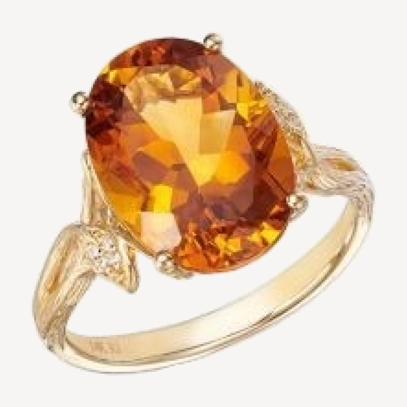 Bloomingdale's Fine Collection Red Citrine & Diamond Accent Statement Ring in 14K Yellow Gold
