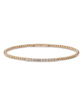 Bloomingdale's Fine Collection Diamond Station Bangle Bracelet in 14K Yellow Gold, 0.45 tcw