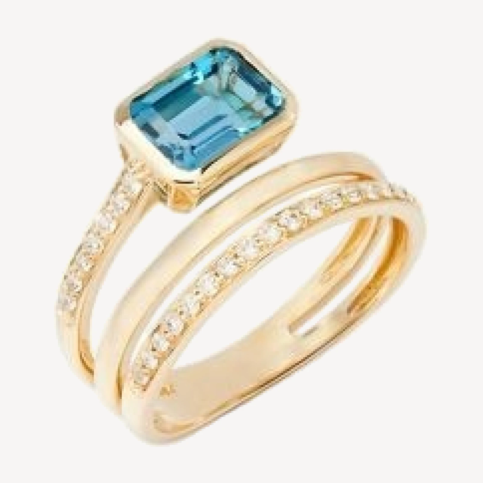 Bloomingdale's Fine Collection London Blue Topaz & Diamond Wrap Ring in 14K Yellow Gold