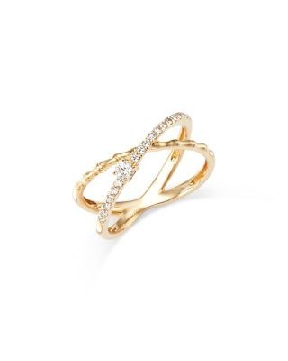 Bloomingdale's Fine Collection Diamond Crossover Ring in 14K Yellow Gold, 0.26 ct. t. w
