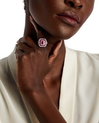 Bloomingdale's Fine Collection Ruby & Diamond Multi Halo Ring in 14K White Gold