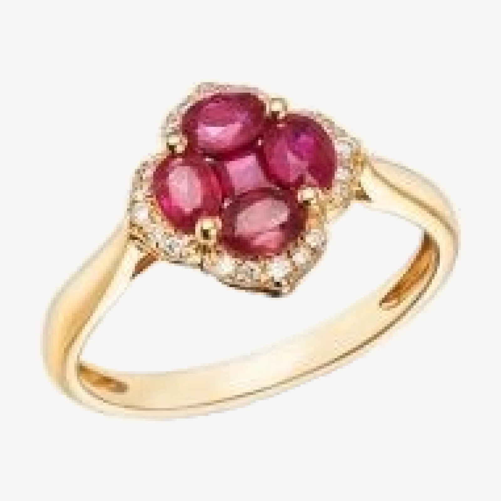 Bloomingdale's Fine Collection Ruby & Diamond Flower Ring in 14K Yellow Gold