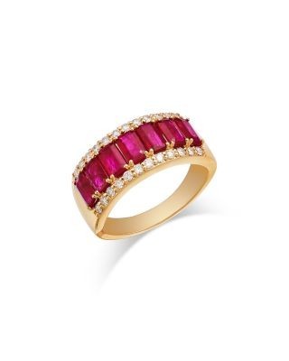 Bloomingdale's Ruby & Diamond Band in 14K Yellow Gold