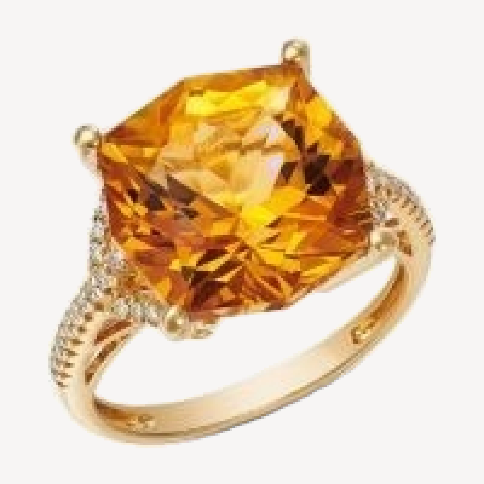 Bloomingdale's Fine Collection Citrine & Diamond Statement Ring in 14K Yellow Gold