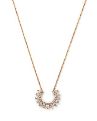 Bloomingdale's Fine Collection Diamond Horseshoe Pendant Necklace in 14K Yellow Gold, 0.44 tcw