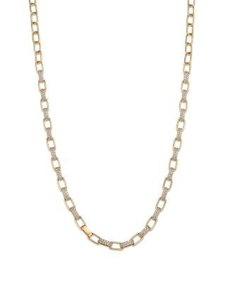 Bloomingdale's Fine Collection Diamond Paperclip Link Collar Necklace in 14K Yellow Gold, 2.7 tcw