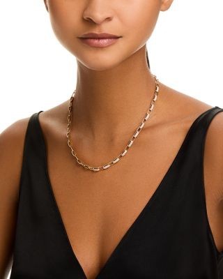 Bloomingdale's Fine Collection Diamond Paperclip Link Collar Necklace in 14K Yellow Gold, 2.7 tcw