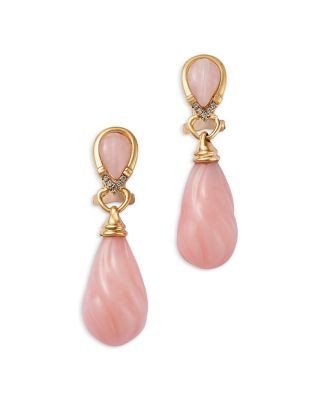 Bloomingdale's Fine Collection Pink Opal & Diamond Drop Earrings in 14K Yellow Gold