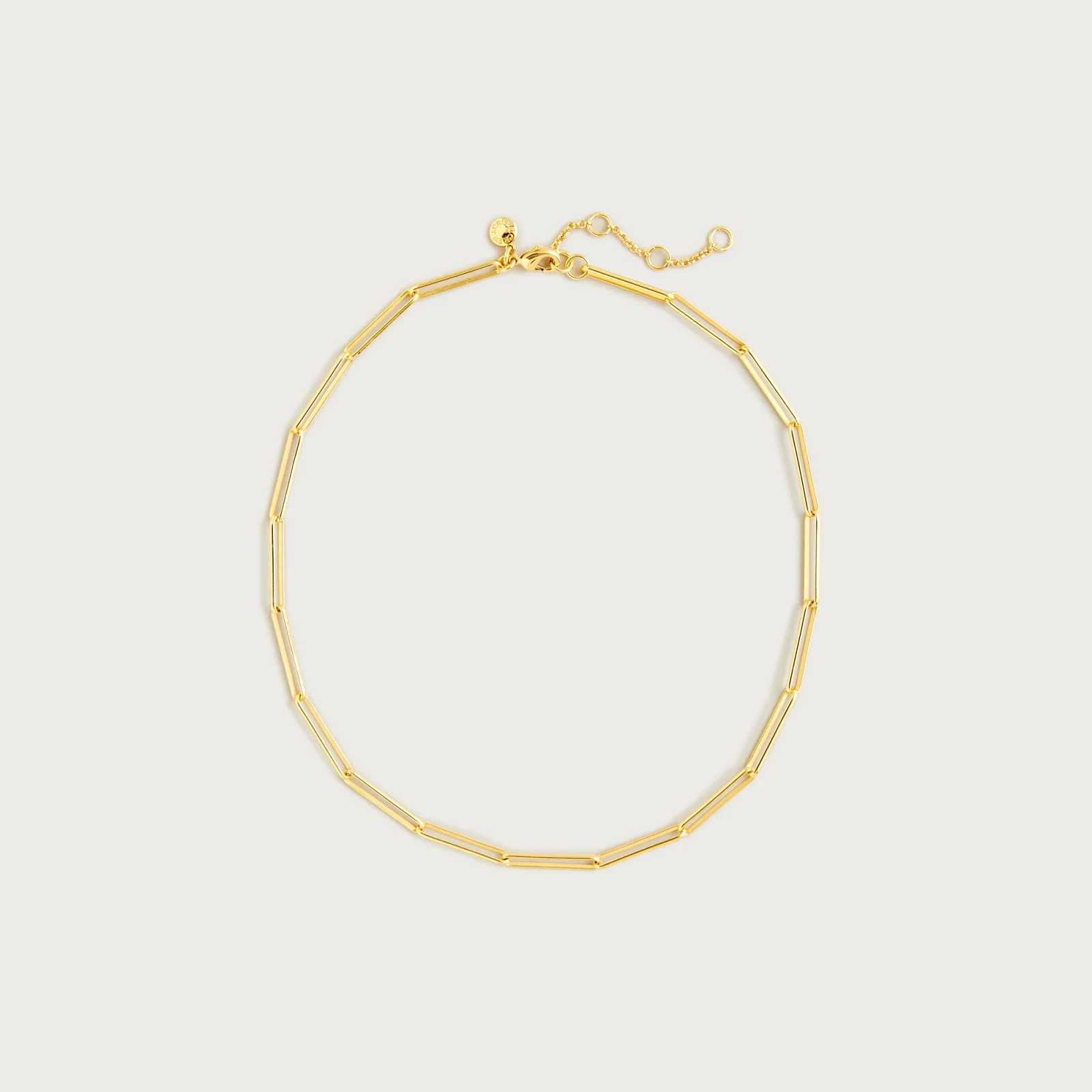 Dainty gold-plated paper-clip collar necklace