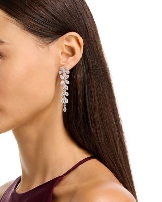 Bloomingdale's Fine Collection Diamond Flower Drop Earrings in 18K White Gold, 3.5 tcw