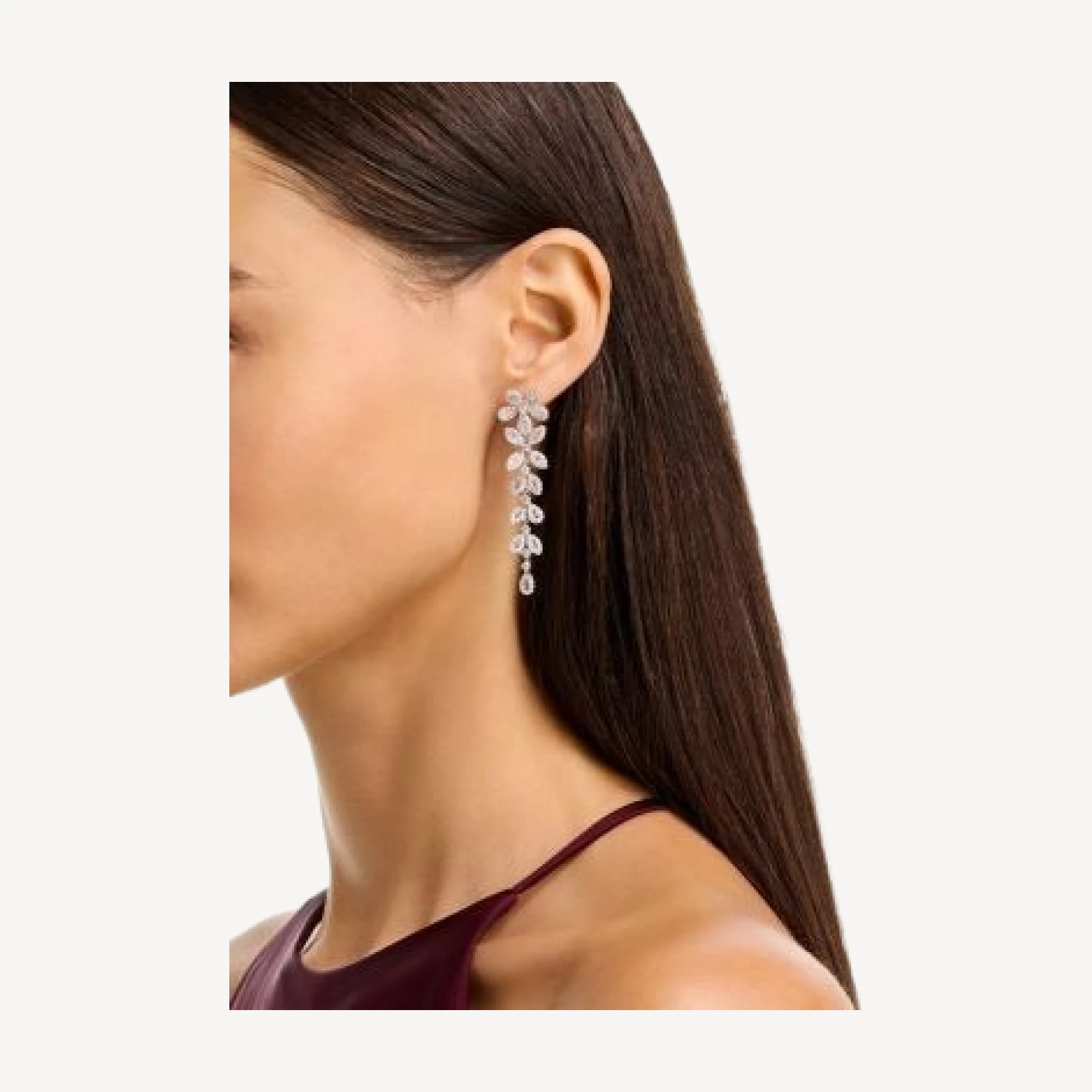 Bloomingdale's Fine Collection Diamond Flower Drop Earrings in 18K White Gold, 3.5 tcw