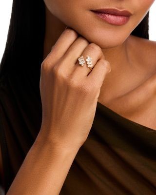 Bloomingdale's Fine Collection Diamond Pear Leaf Inspired Bypass Ring in 18K Yellow Gold, 1.27 tcw