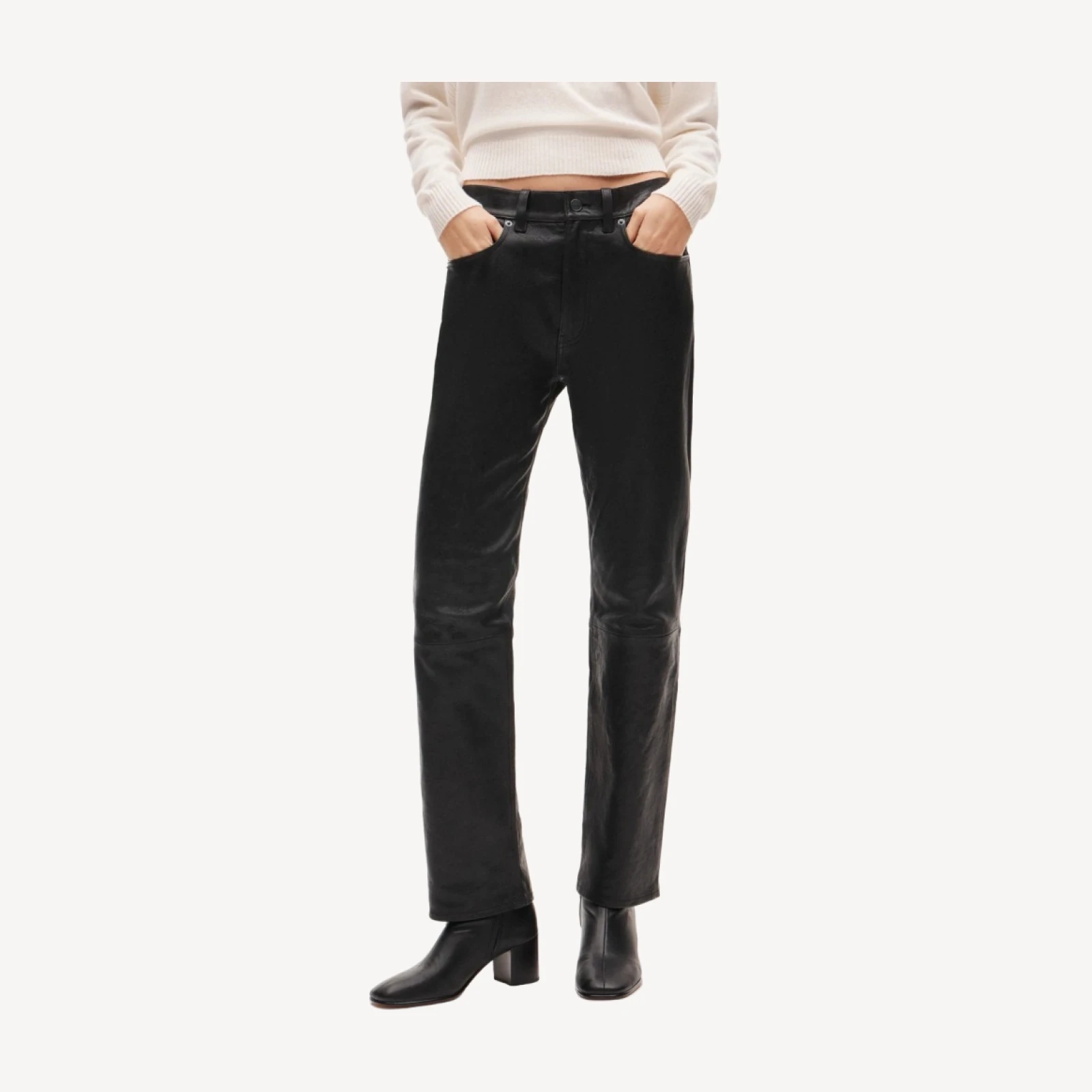 Jesse relaxed-straight pant in leather