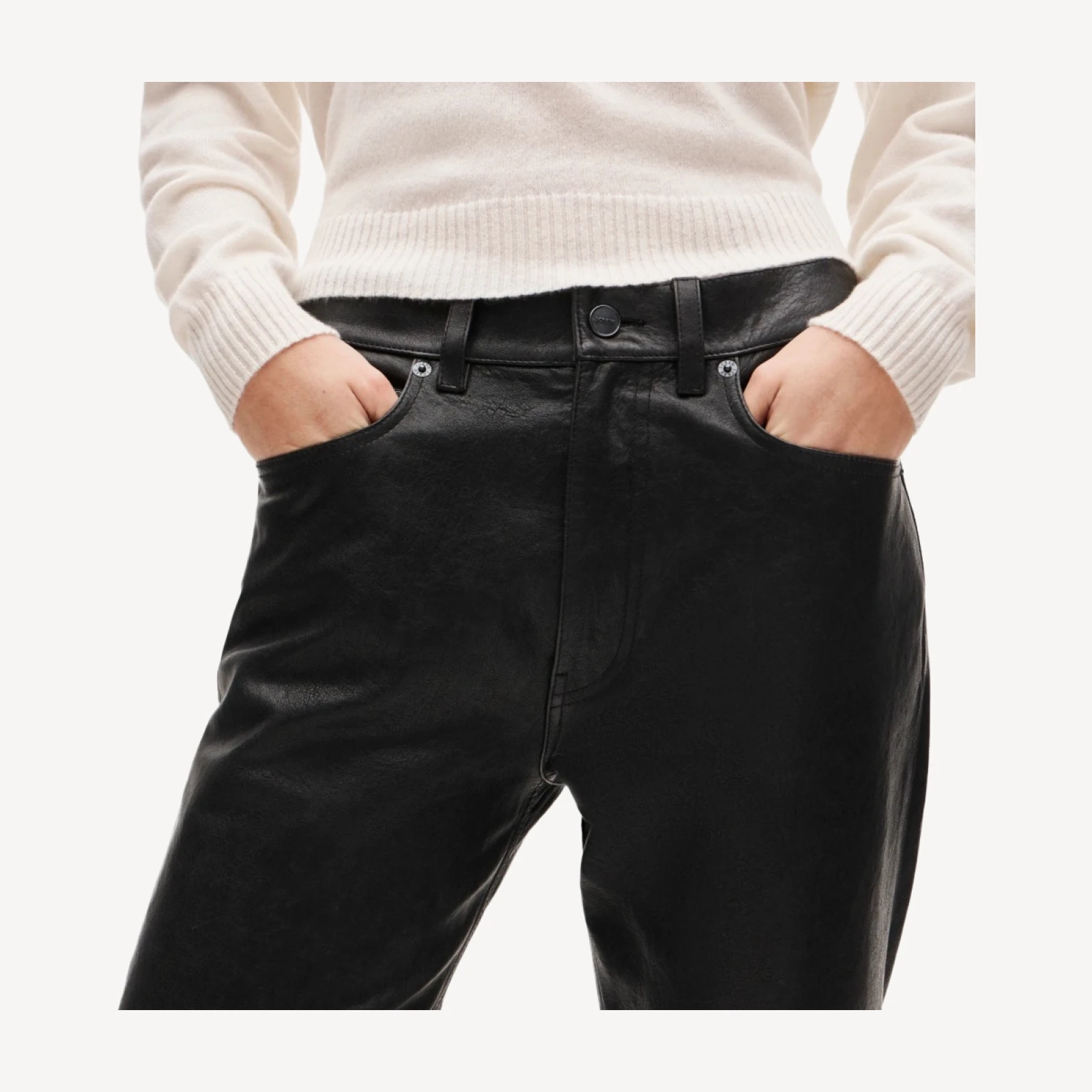 Jesse relaxed-straight pant in leather