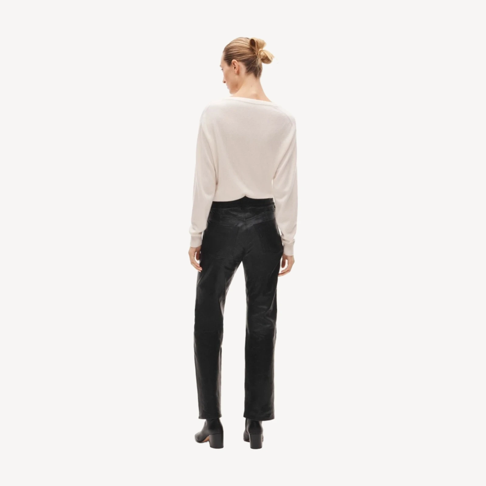Jesse relaxed-straight pant in leather