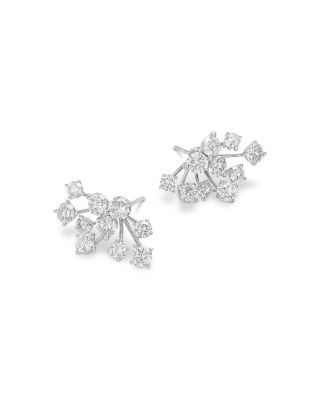 Bloomingdale's Fine Collection Diamond Scattered Cluster Statement Earrings in 14K White Gold, 3.3 tcw