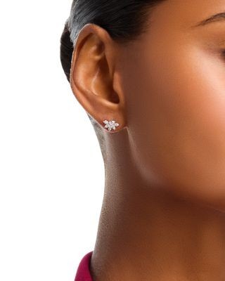 Bloomingdale's Fine Collection Diamond Pear & Marquis Cluster Stud Earrings in 14K White Gold, 0.61 tcw
