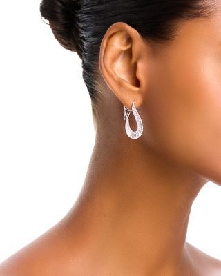 Bloomingdale's Fine Collection Diamond Round & Baguette Front to Back Earrings in 14K White Gold, 1.9 tcw