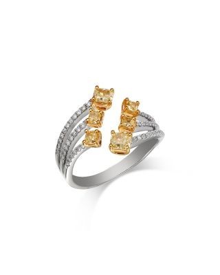 Bloomingdale's Fine Collection Yellow & White Diamond Open Ring in 14K Yellow & White Gold, 1.41 tcw