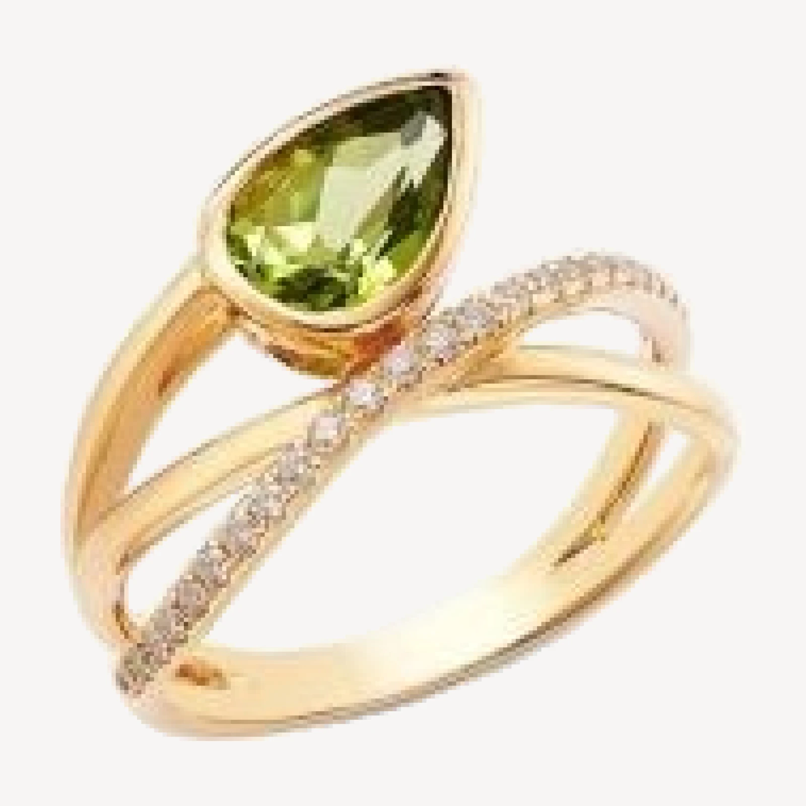Bloomingdale's Fine Collection Peridot & Diamond Bypass Ring in 14K Yellow Gold