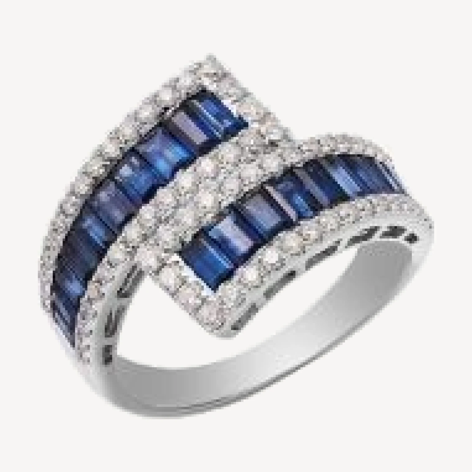 Bloomingdale's Fine Collection Sapphire & Diamond Bypass Ring in 14K White Gold