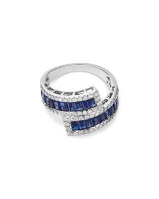 Bloomingdale's Fine Collection Sapphire & Diamond Bypass Ring in 14K White Gold