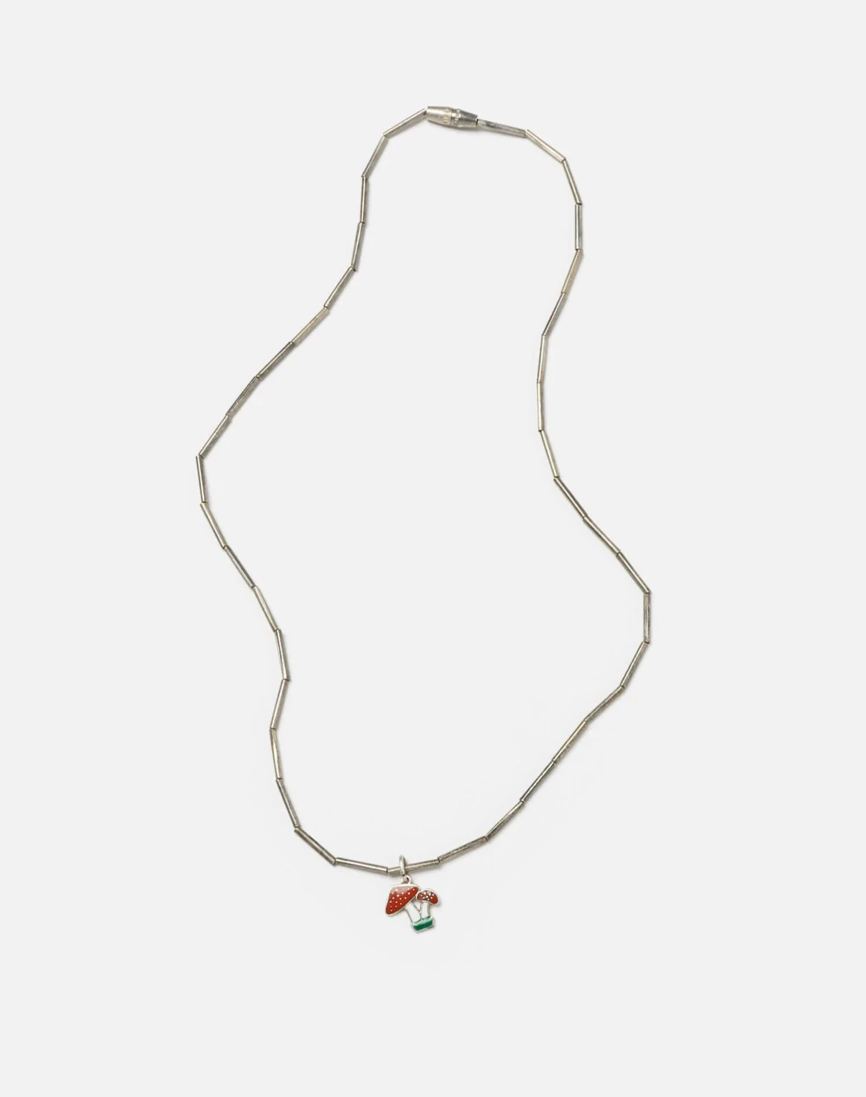 RE/DONE Vintage | 50s Sterling Tube Bead Mushroom Necklace | Vintage Necklaces