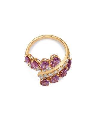 Bloomingdale's Fine Collection Pink Sapphire & Diamond Bypass Ring in 18K Yellow Gold