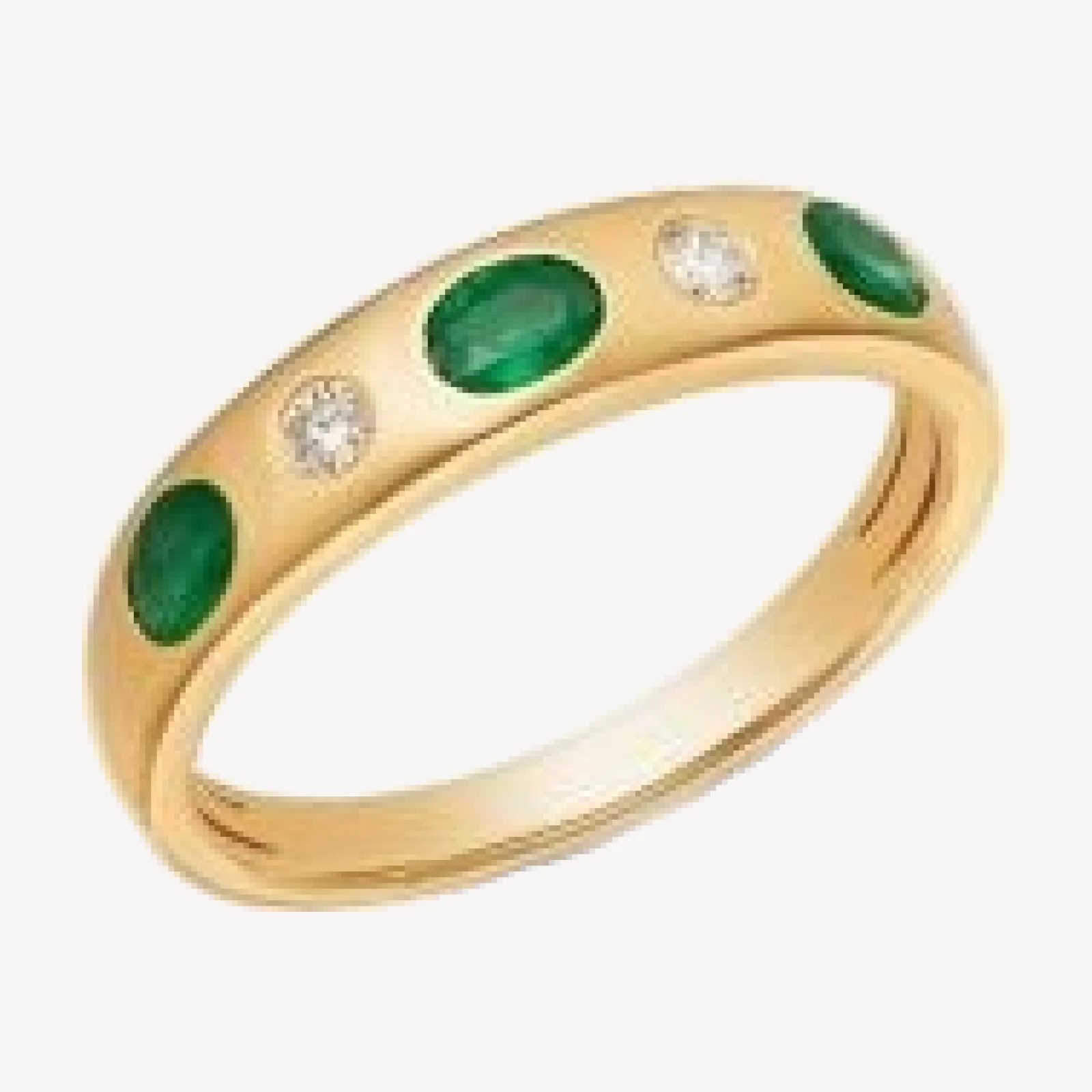 Bloomingdale's Fine Collection Emerald & Diamond Band in 14K Yellow Gold