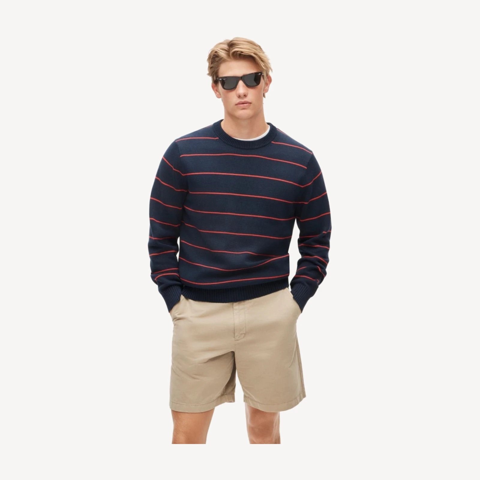 Heritage cotton sweater in stripe