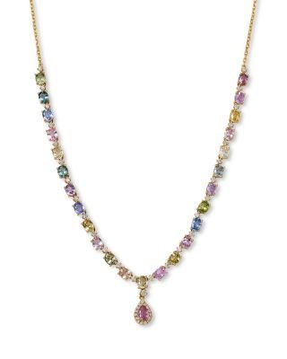 Bloomingdale's Fine Collection Rainbow Sapphire & Diamond Lariat Necklace in 14K Yellow Gold, 18