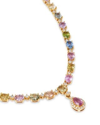 Bloomingdale's Fine Collection Rainbow Sapphire & Diamond Lariat Necklace in 14K Yellow Gold, 18