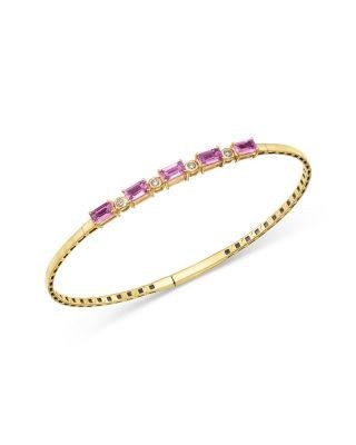 Bloomingdale's Fine Collection Pink Sapphire & Diamond Bracelet in 14K Yellow Gold