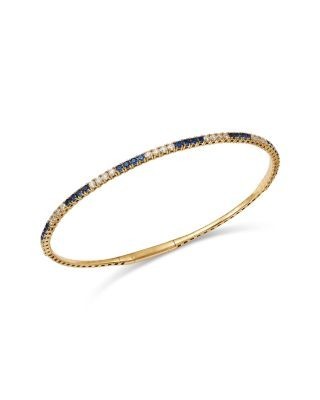 Bloomingdale's Fine Collection Sapphire & Diamond Bangle Bracelet in 14K Yellow Gold