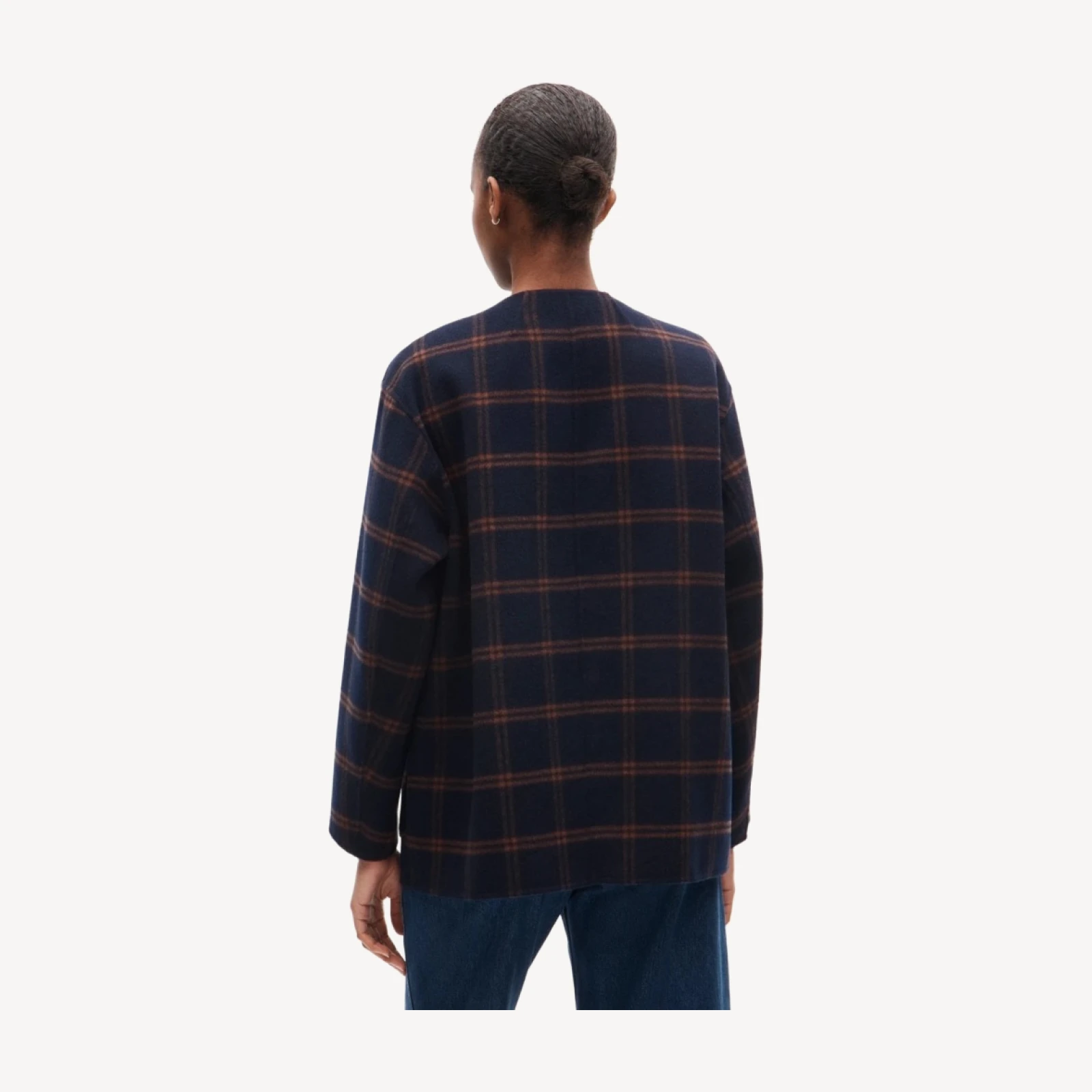 Bianca coat in plaid drapey wool blend