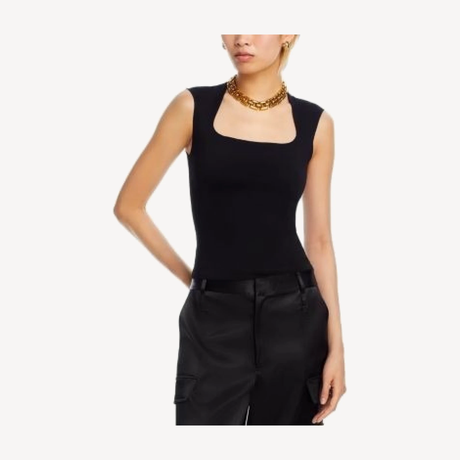 Aqua Square Neck Sleeveless Top - Exclusive