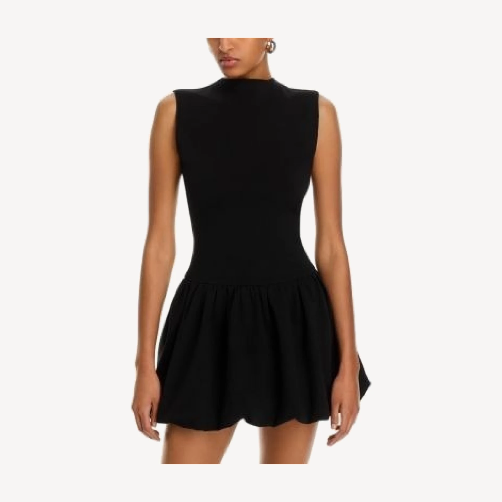 Aqua Ponte Mock Neck Bubble Mini Dress - Exclusive