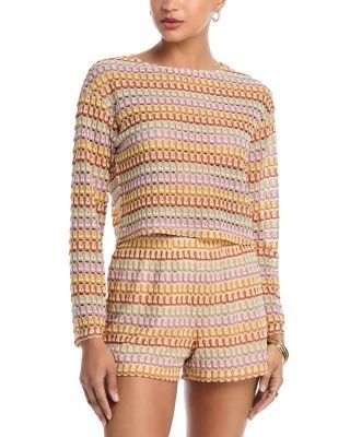 Aqua Crochet Knit Top - Exclusive
