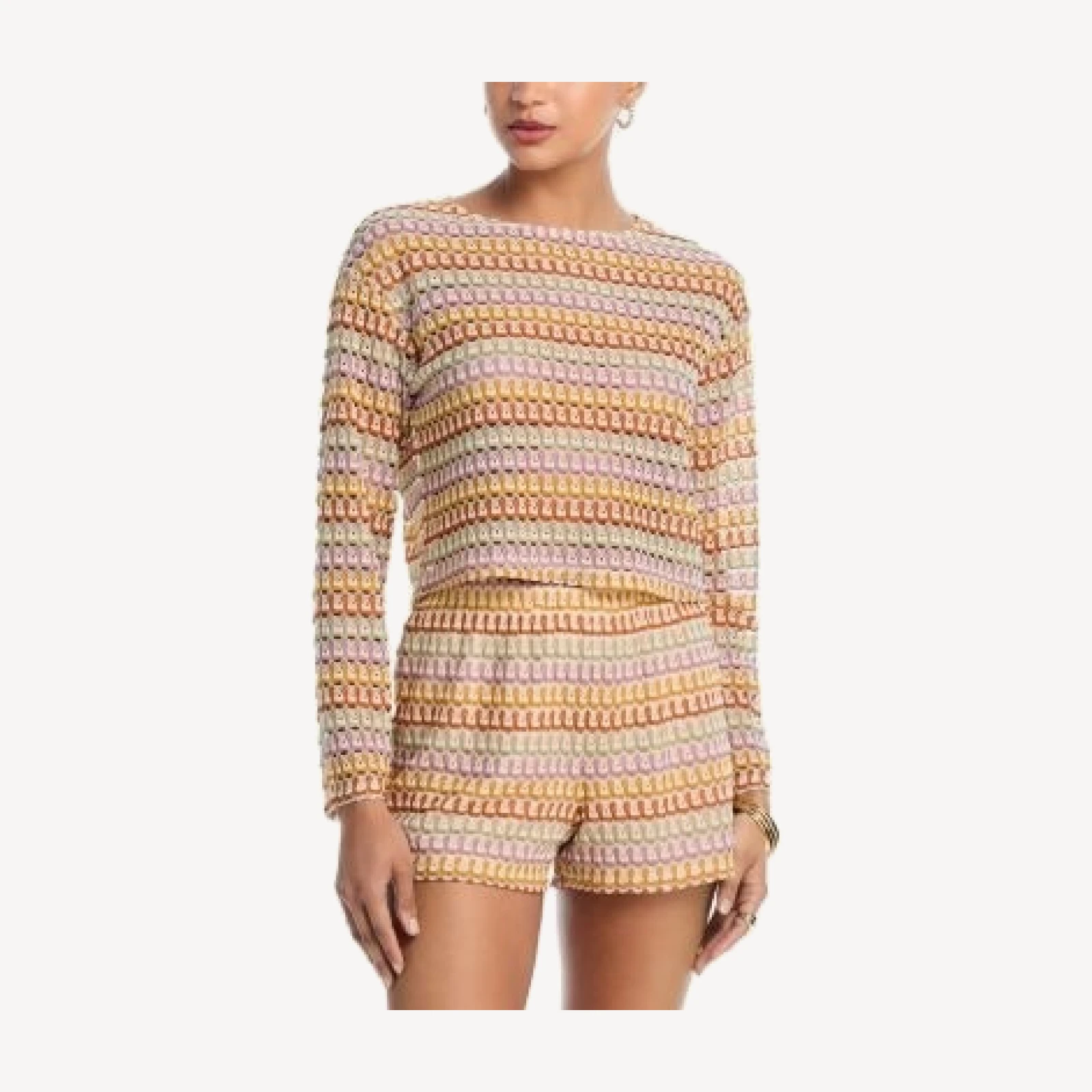 Aqua Crochet Knit Top - Exclusive