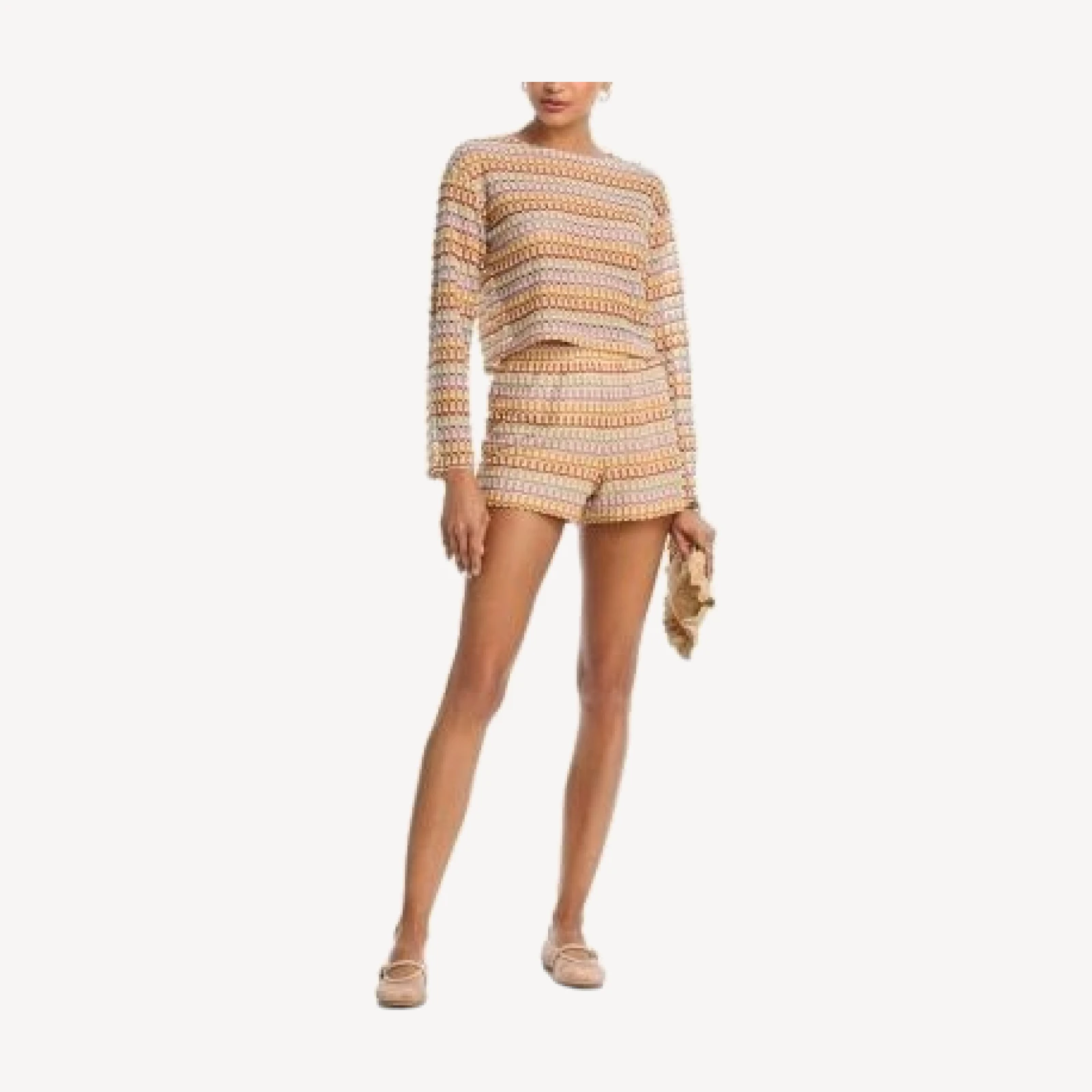 Aqua Crochet Knit Shorts - Exclusive