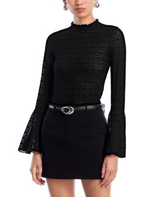 Aqua Puckered Lace Top - Exclusive
